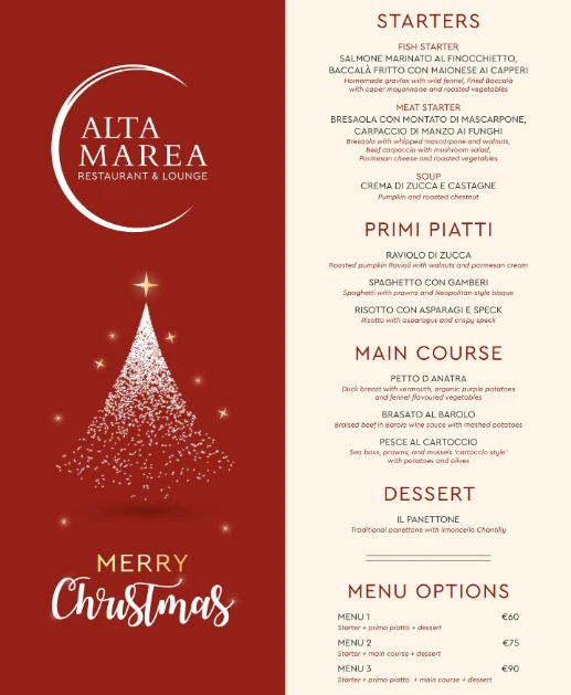 Weihnachtsmenü im Alta Marea